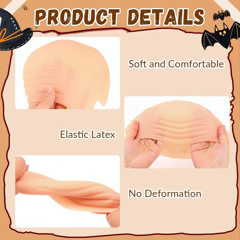 JOLYEAK 2 pcs Bald Caps Latex Bald Cap with Nylon Wig Caps Makeup Costume Accessories Adult Cosplay Party Supplies - Image 3